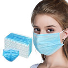 Mavi 3 Kat Tek Kullanımlık Yüz Maskesi / Kulak Askılı Tek Kullanımlık Ağız Maskesi Tedarikçi